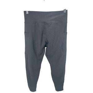 SHEIN Women's Side Pocket High Waist Cropped Leggings Heathered Black Size Large